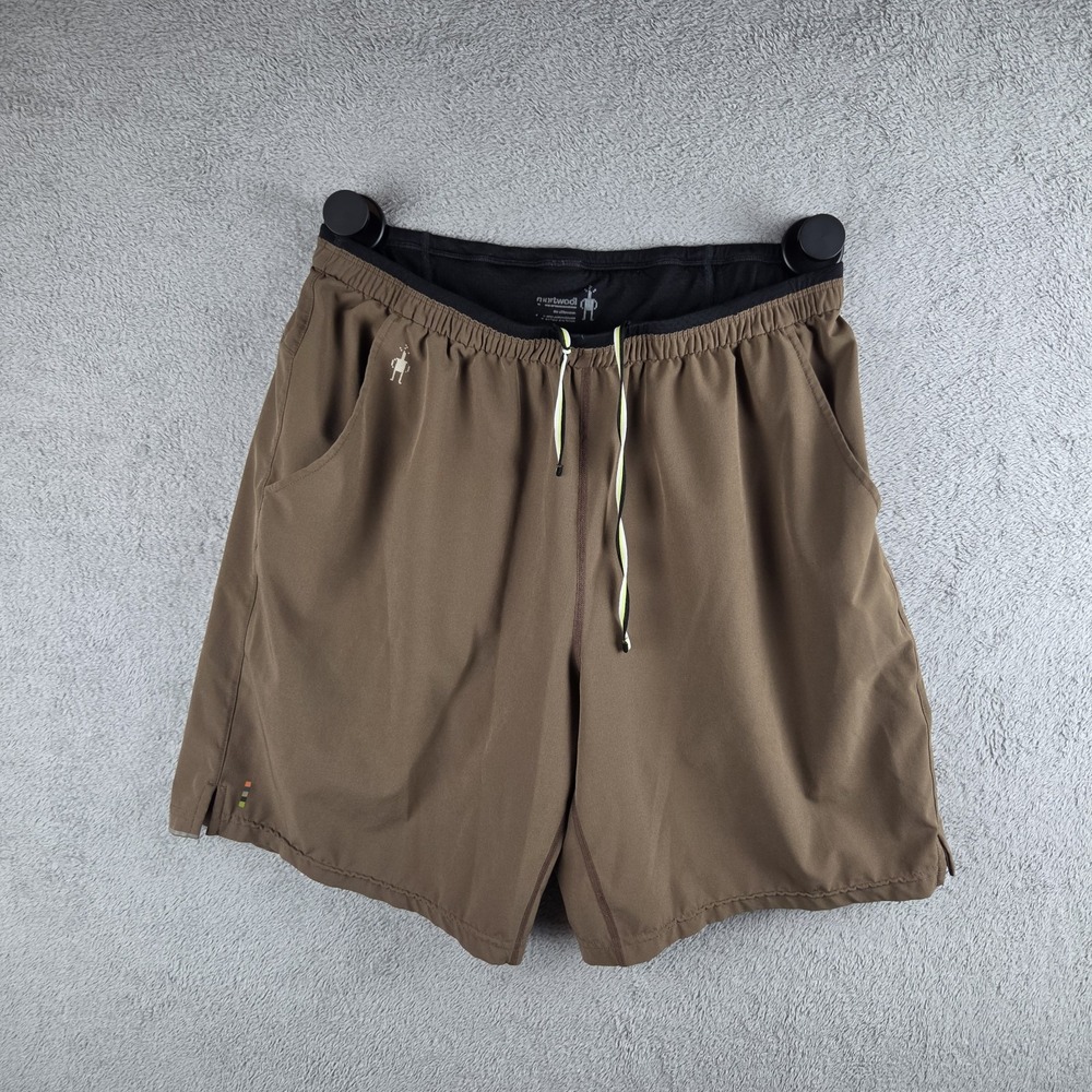 Smartwool Merino Sport Lined Shorts Men's S Brown Athletic Hiking Gym Trail